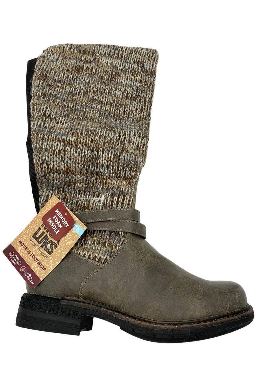 MUK LUKS Women's Logger Alberta Boots Gray - Medium